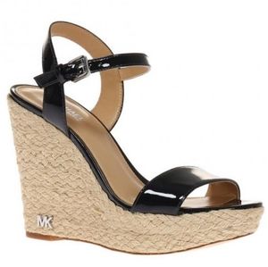 MICHAEL KORS Jill Patent Leather Espadrille Wedge